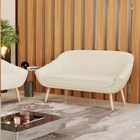 Namoradeira 02 Lugares Giovana Linho Bege A19 Pés Palito Natu