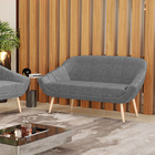 Namoradeira 02 Lugares Giovana Linho Grafite A26 Pés Palito N