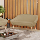 Namoradeira 02 Lugares Giovana Linho Palha A32 Pés Palito Nat