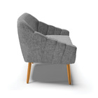 Namoradeira 02 Lugares Giovana Linho Pés Palito Castanho D03