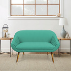 Namoradeira 02 Lugares Giovana Linho Pés Palito Castanho - D'