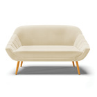 Namoradeira 02 Lugares Giovana Linho Pés Palito Castanho - D'