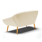 Namoradeira 02 Lugares Giovana Linho Pés Palito Castanho - D'