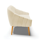 Namoradeira 02 Lugares Giovana Linho Pés Palito Castanho - D'