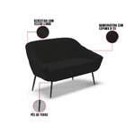 Namoradeira 02 Lugares Giovana Linho Pés Palito De Ferro D03