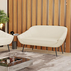 Namoradeira 02 Lugares Giovana Linho Pés Palito De Ferro D03