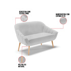 Namoradeira 02 Lugares Giovana Linho Pés Palito Natural - A05