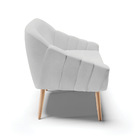 Namoradeira 02 Lugares Giovana Linho Pés Palito Natural - A05