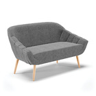 Namoradeira 02 Lugares Giovana Linho Pés Palito Natural - A26