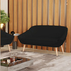 Namoradeira 02 Lugares Giovana Linho Pés Palito Natural - A79