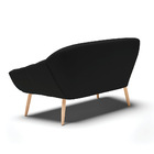 Namoradeira 02 Lugares Giovana Linho Preto A79 Pés Palito Nat