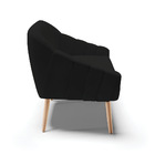 Namoradeira 02 Lugares Giovana Linho Preto A79 Pés Palito Nat