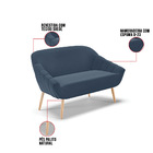 Namoradeira 02 Lugares Giovana Suede Azul Marinho Pés Palito