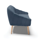 Namoradeira 02 Lugares Giovana Suede Azul Marinho Pés Palito