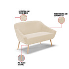 Namoradeira 02 Lugares Giovana Suede Bege Pés Palito Natural