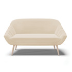 Namoradeira 02 Lugares Giovana Suede Bege Pés Palito Natural