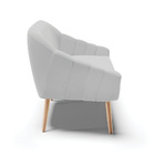 Namoradeira 02 Lugares Giovana Suede Cinza Pés Palito Natural