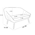 Namoradeira 02 Lugares Giovana Suede Marrom Rato Pés Palito C