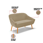 Namoradeira 02 Lugares Giovana Suede Marrom Rato Pés Palito C