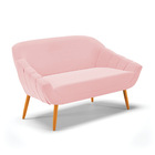 Namoradeira 02 Lugares Giovana Suede Pés Palito Castanho D03