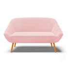 Namoradeira 02 Lugares Giovana Suede Pés Palito Castanho D03