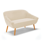 Namoradeira 02 Lugares Giovana Suede Pés Palito Castanho D03