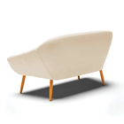 Namoradeira 02 Lugares Giovana Suede Pés Palito Castanho D03