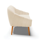 Namoradeira 02 Lugares Giovana Suede Pés Palito Castanho D03