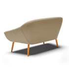 Namoradeira 02 Lugares Giovana Suede Pés Palito Castanho D03