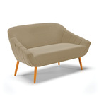 Namoradeira 02 Lugares Giovana Suede Pés Palito Castanho D03