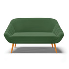 Namoradeira 02 Lugares Giovana Suede Pés Palito Castanho D03