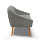 Namoradeira 02 Lugares Giovana Suede Pés Palito Castanho D03