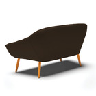 Namoradeira 02 Lugares Giovana Suede Pés Palito Castanho D03