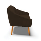 Namoradeira 02 Lugares Giovana Suede Pés Palito Castanho D03