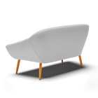 Namoradeira 02 Lugares Giovana Suede Pés Palito Castanho D03