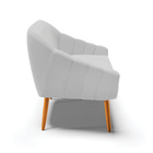 Namoradeira 02 Lugares Giovana Suede Pés Palito Castanho D03