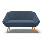 Namoradeira 02 Lugares Giovana Suede Pés Palito Castanho D03