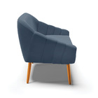 Namoradeira 02 Lugares Giovana Suede Pés Palito Castanho D03