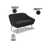 Namoradeira 02 Lugares Giovana Suede Pés Palito Castanho D03