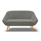 Namoradeira 02 Lugares Giovana Suede Pés Palito Castanho - D'