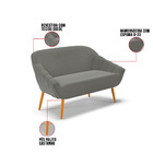 Namoradeira 02 Lugares Giovana Suede Pés Palito Castanho - D'