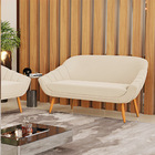 Namoradeira 02 Lugares Giovana Suede Pés Palito Castanho - D'