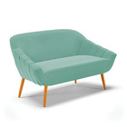 Namoradeira 02 Lugares Giovana Suede Pés Palito Castanho - D'