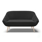 Namoradeira 02 Lugares Giovana Suede Pés Palito Natural D03 -