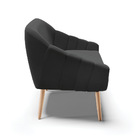 Namoradeira 02 Lugares Giovana Suede Pés Palito Natural D03 -