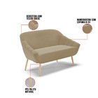 Namoradeira 02 Lugares Giovana Suede Pés Palito Natural D03 -