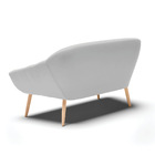 Namoradeira 02 Lugares Giovana Suede Pés Palito Natural D03 -