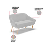 Namoradeira 02 Lugares Giovana Suede Pés Palito Natural D03 -