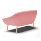 Namoradeira 02 Lugares Giovana Suede Pés Palito Natural D03 -