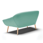 Namoradeira 02 Lugares Giovana Suede Pés Palito Natural D03 -